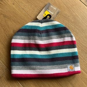 NWT Carhartt Fleece Lined Striped Beanie